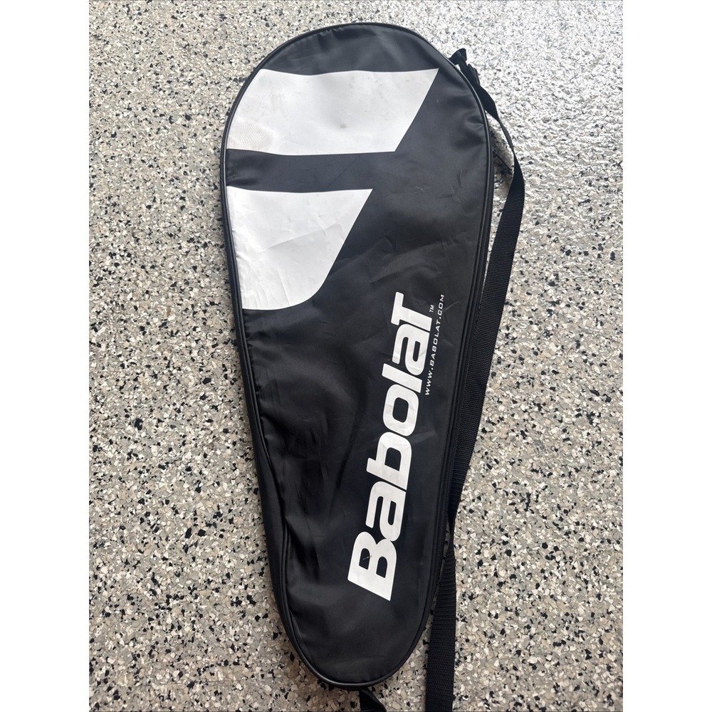 Babolat Single Tennis Racquet Carry Case Black Zip Up Shoulder Strap Bag